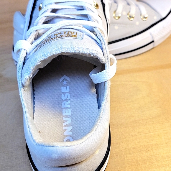 Converse All Star White and Gold Sneakers Canvas Low-Top Sneakers - Picture 9 of 10